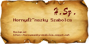 Hornyánszky Szabolcs névjegykártya