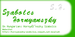 szabolcs hornyanszky business card